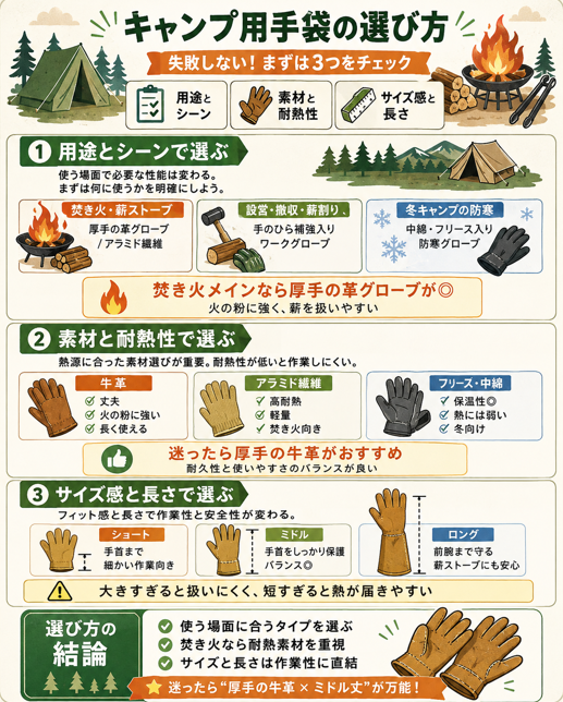 キャンプ 手袋