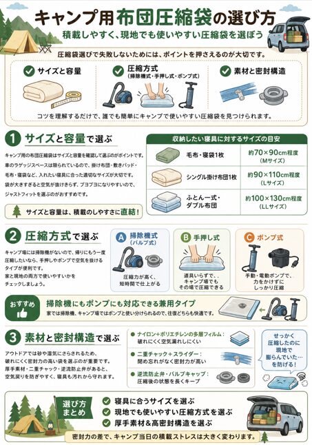 キャンプ 布団圧縮袋